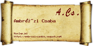 Ambrózi Csaba névjegykártya