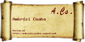 Ambrózi Csaba névjegykártya