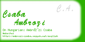 csaba ambrozi business card